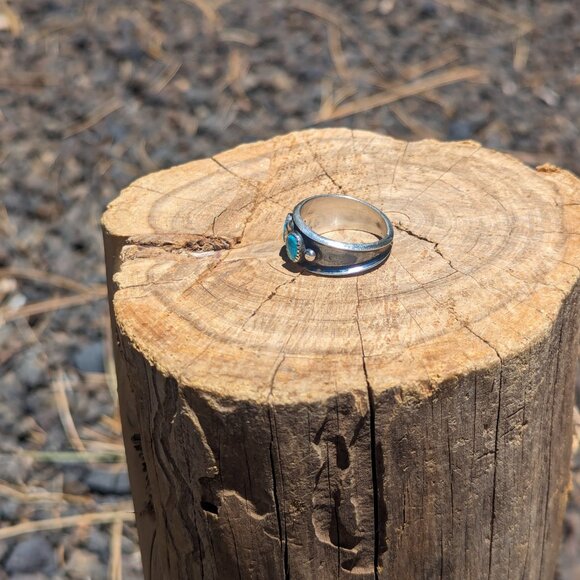 Navajo Turquoise Ring Native American Sterling Handmade Jewelry Sz 10.25US*** - Picture 7 of 8